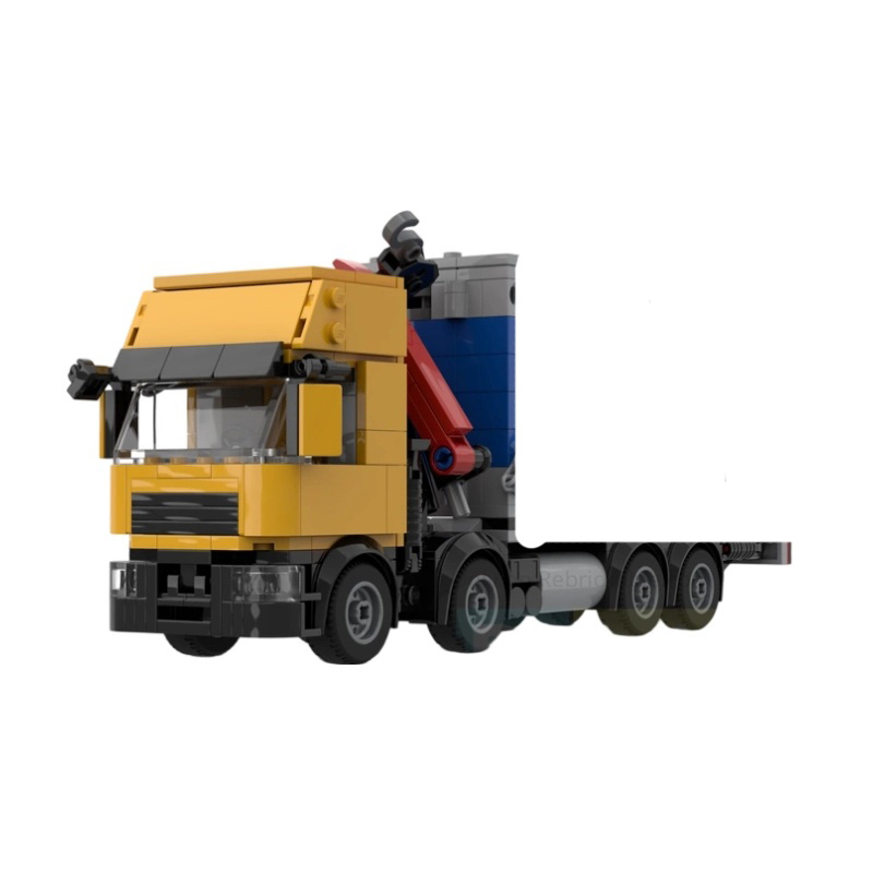 Vehicle Heavy Equipment - Schwerlast-Kranwagen MOC Bausteine 8x4 Baufahrzeug Hebeausrüstung