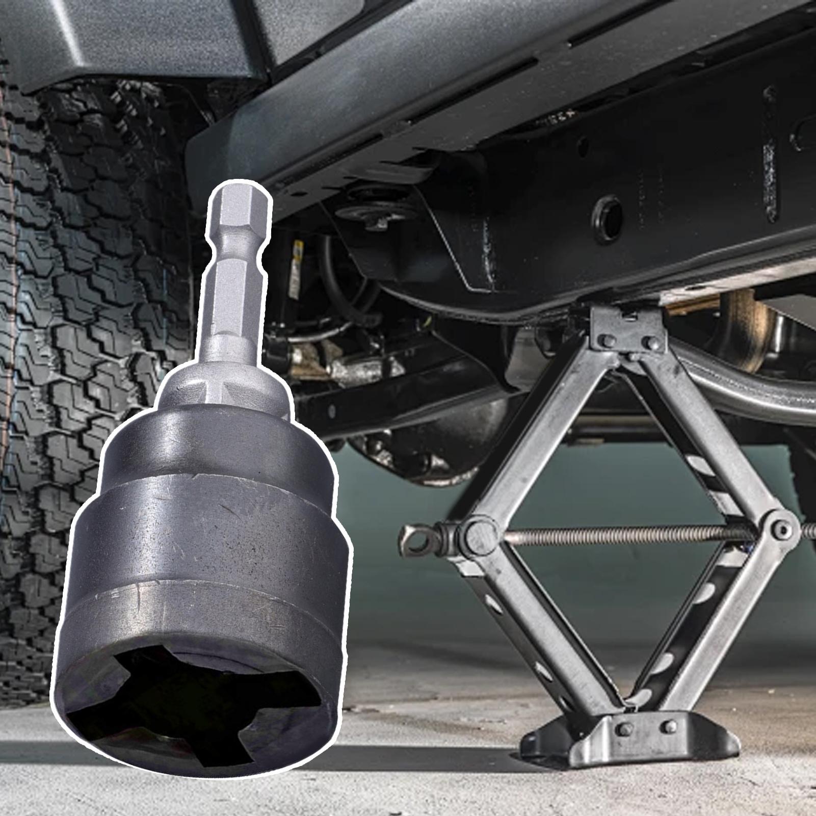 Vehicle Heavy Equipment - Jack-Steckdosen-Bohreradapter, elektrischer Bohreradapter, Jack-Steckdose, Fahrzeugwartungswerkzeuge, Hebevorrichtung,